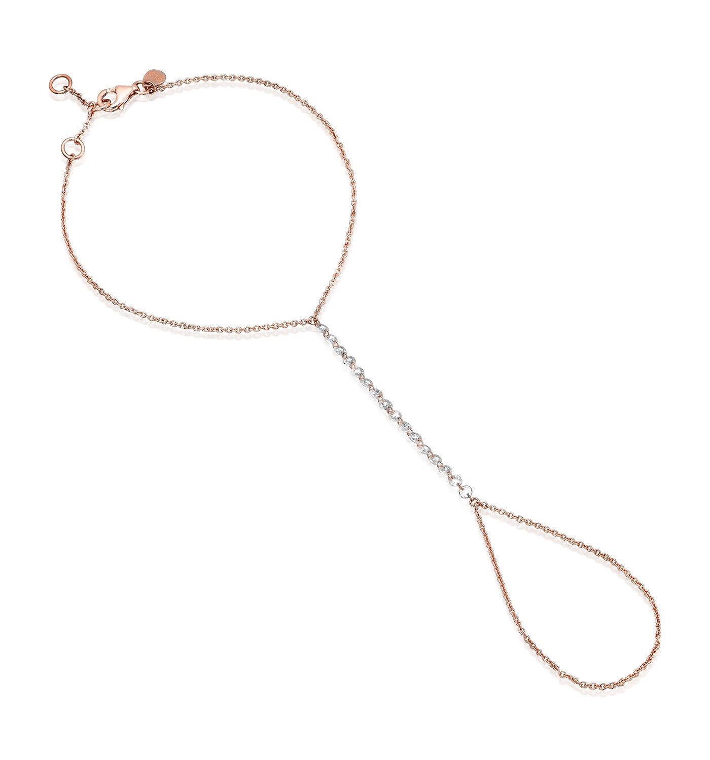 Elin floating diamond hand bracelet rose gold