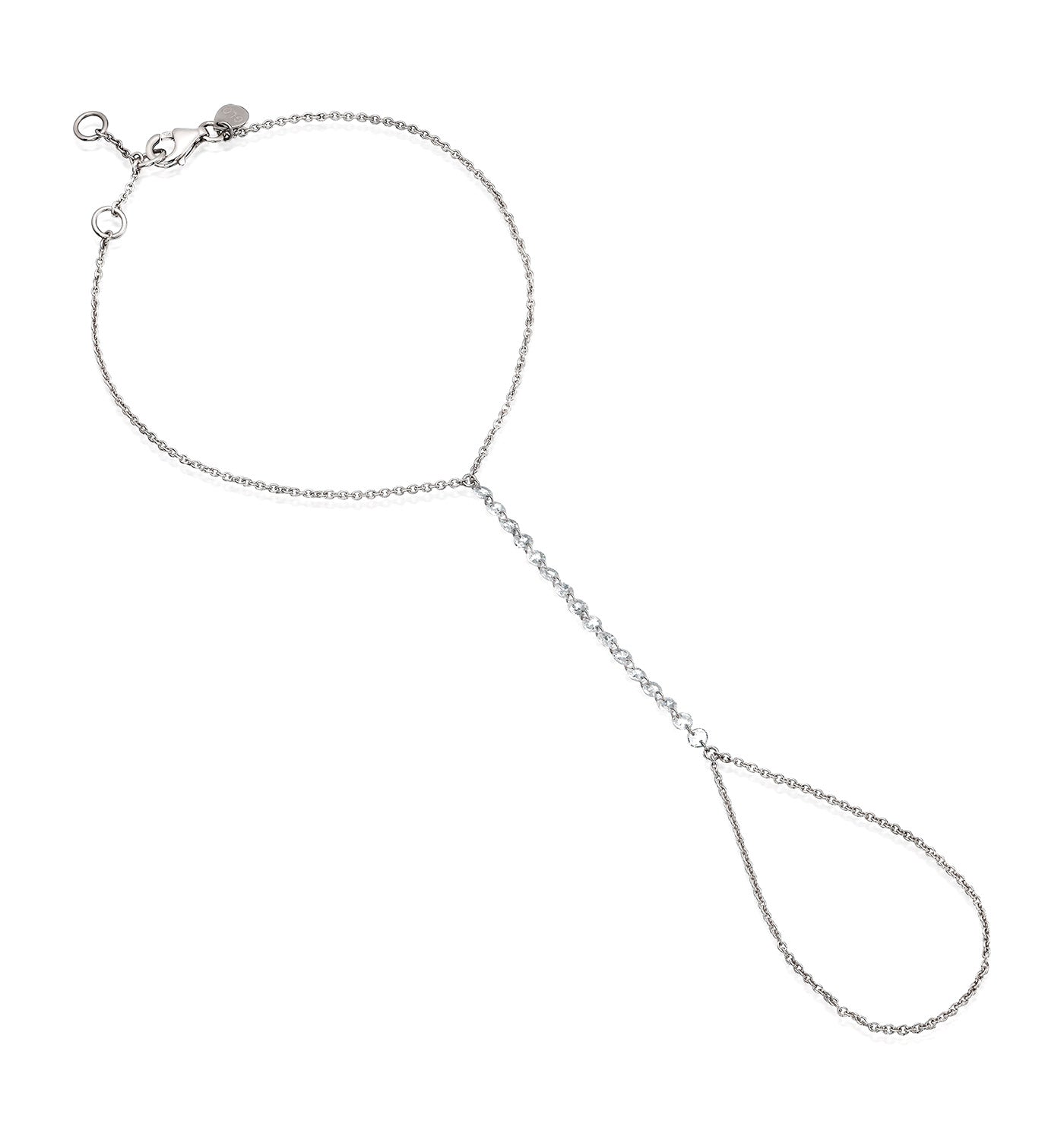 Elin floating diamond hand bracelet white gold