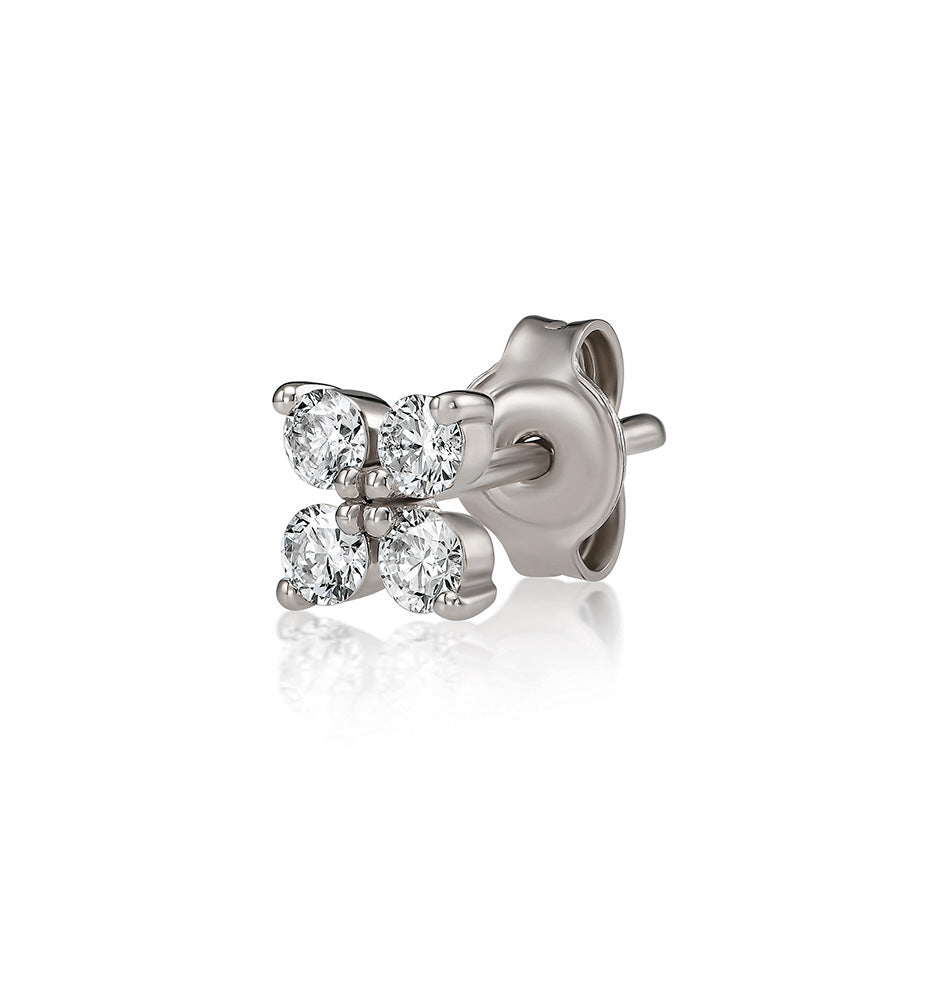Four XL diamond stud earring white gold