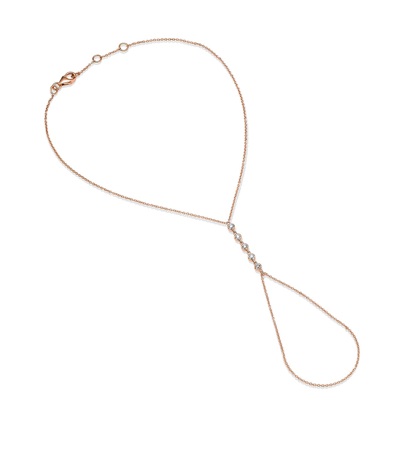 Jasmine diamond hand bracelet rose gold