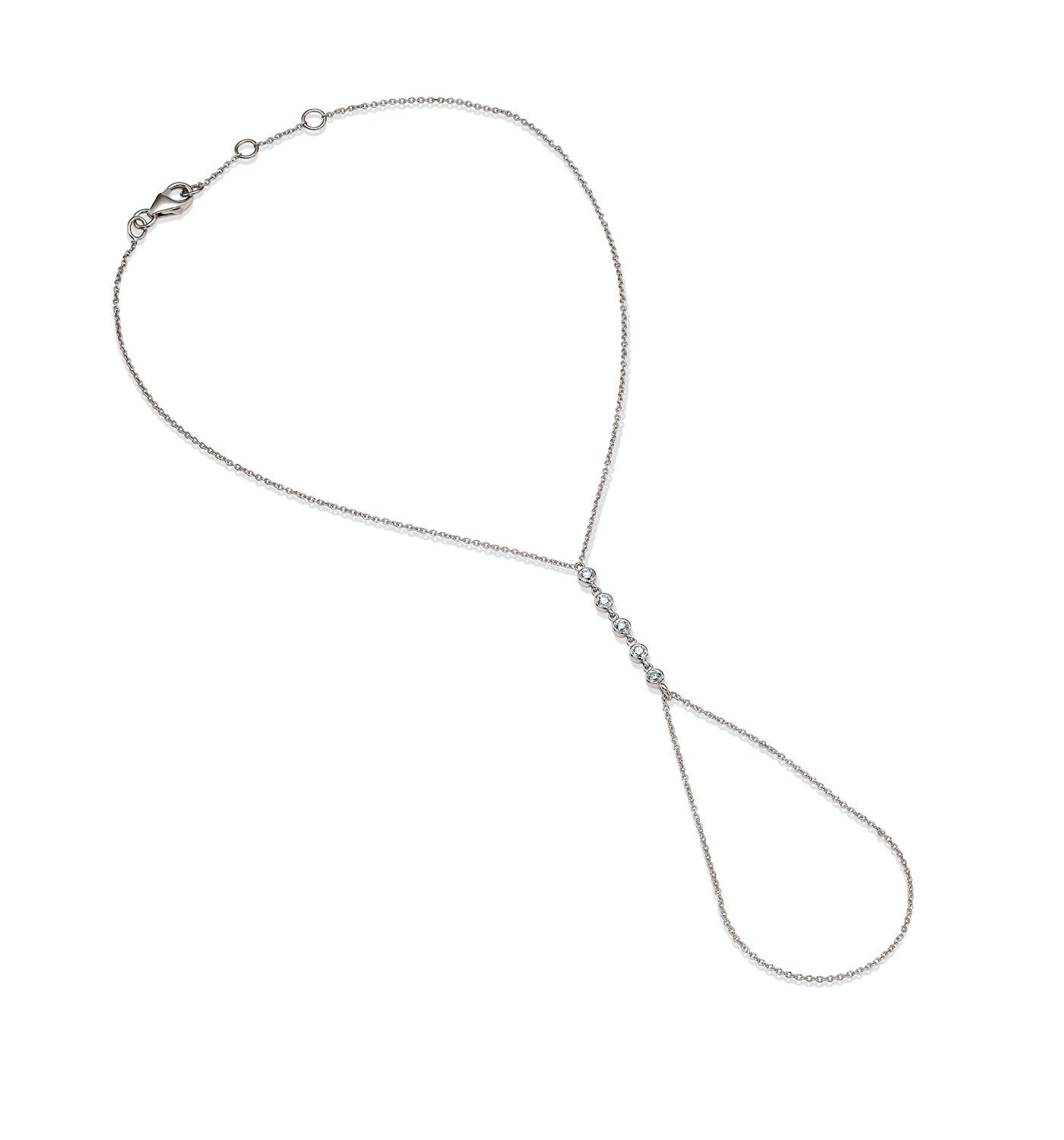 Jasmine diamond hand bracelet white gold