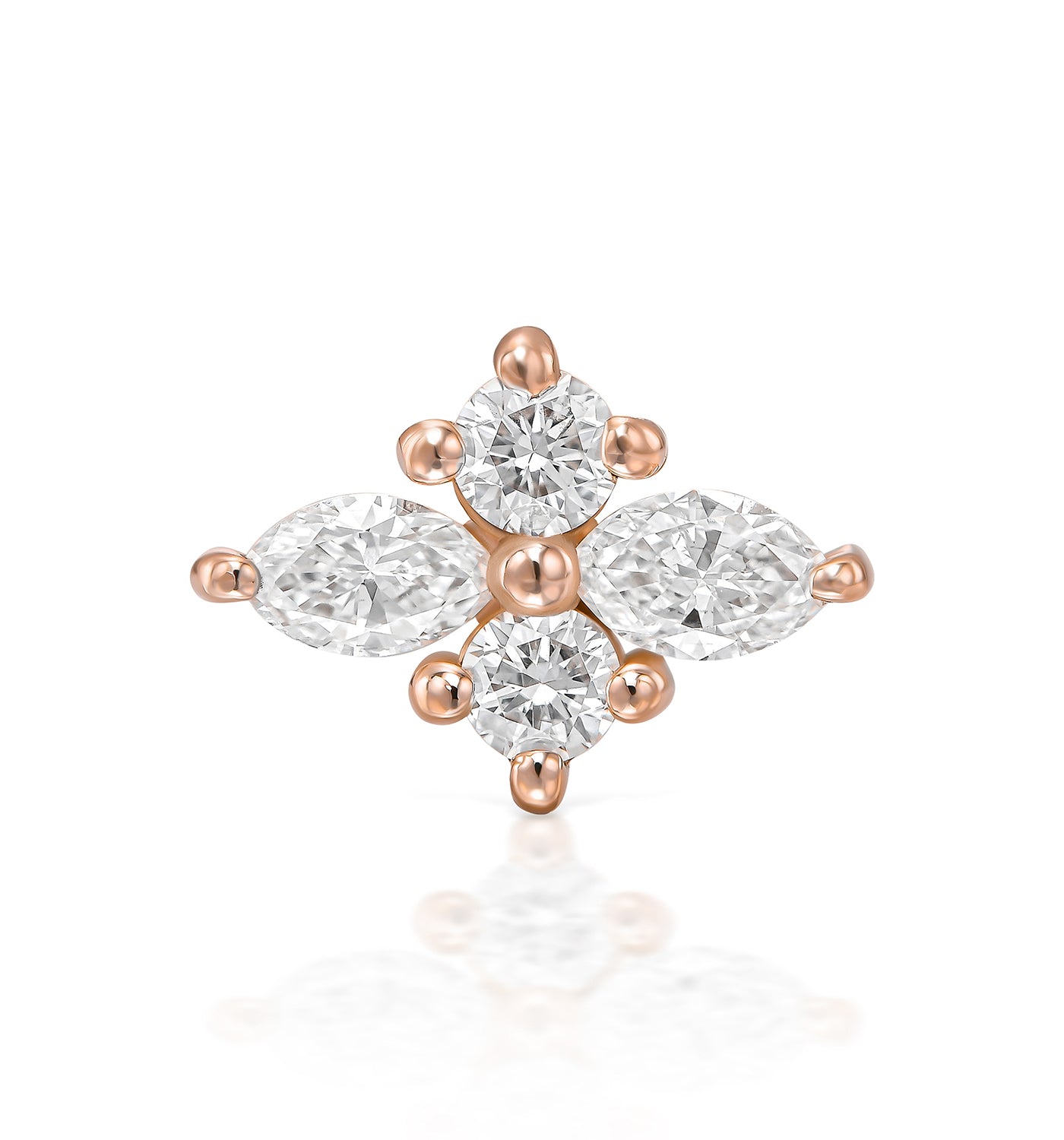 Lili diamond piercing labret earring rose gold