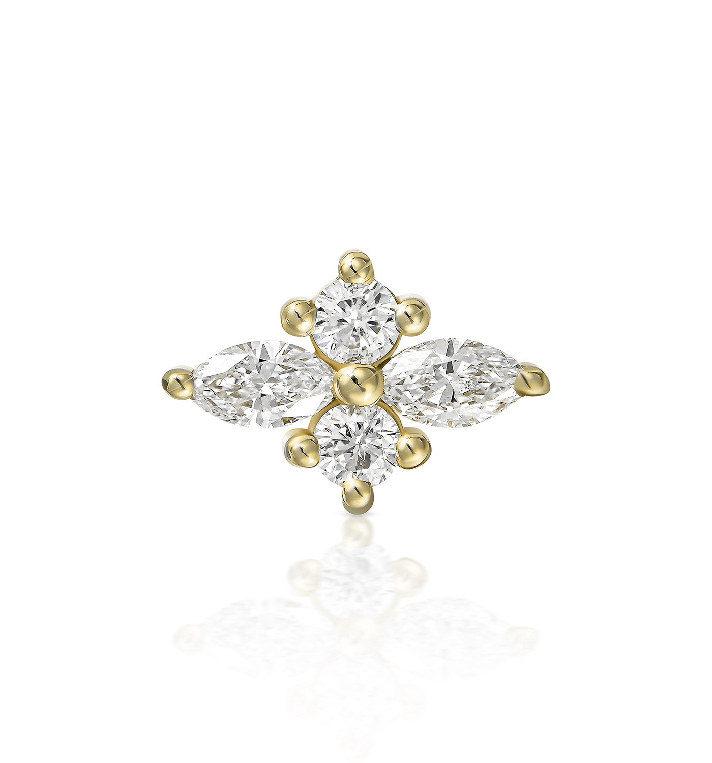 Mini Lili diamond piercing labret earring yellow gold