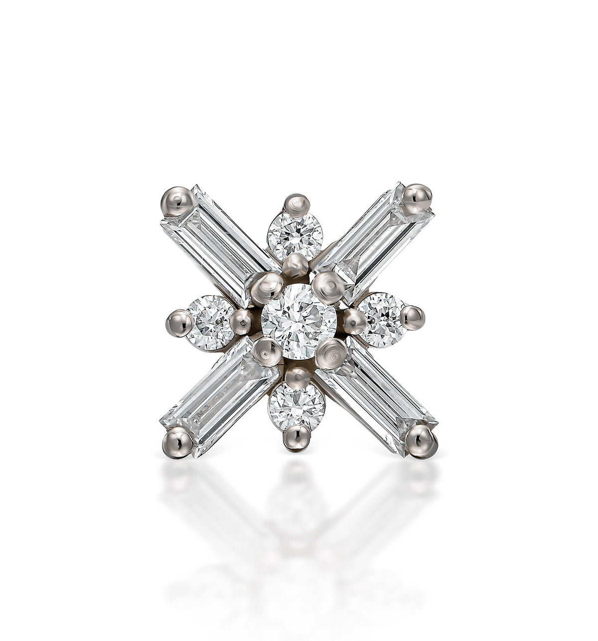Miro diamond piercing labret earring white gold