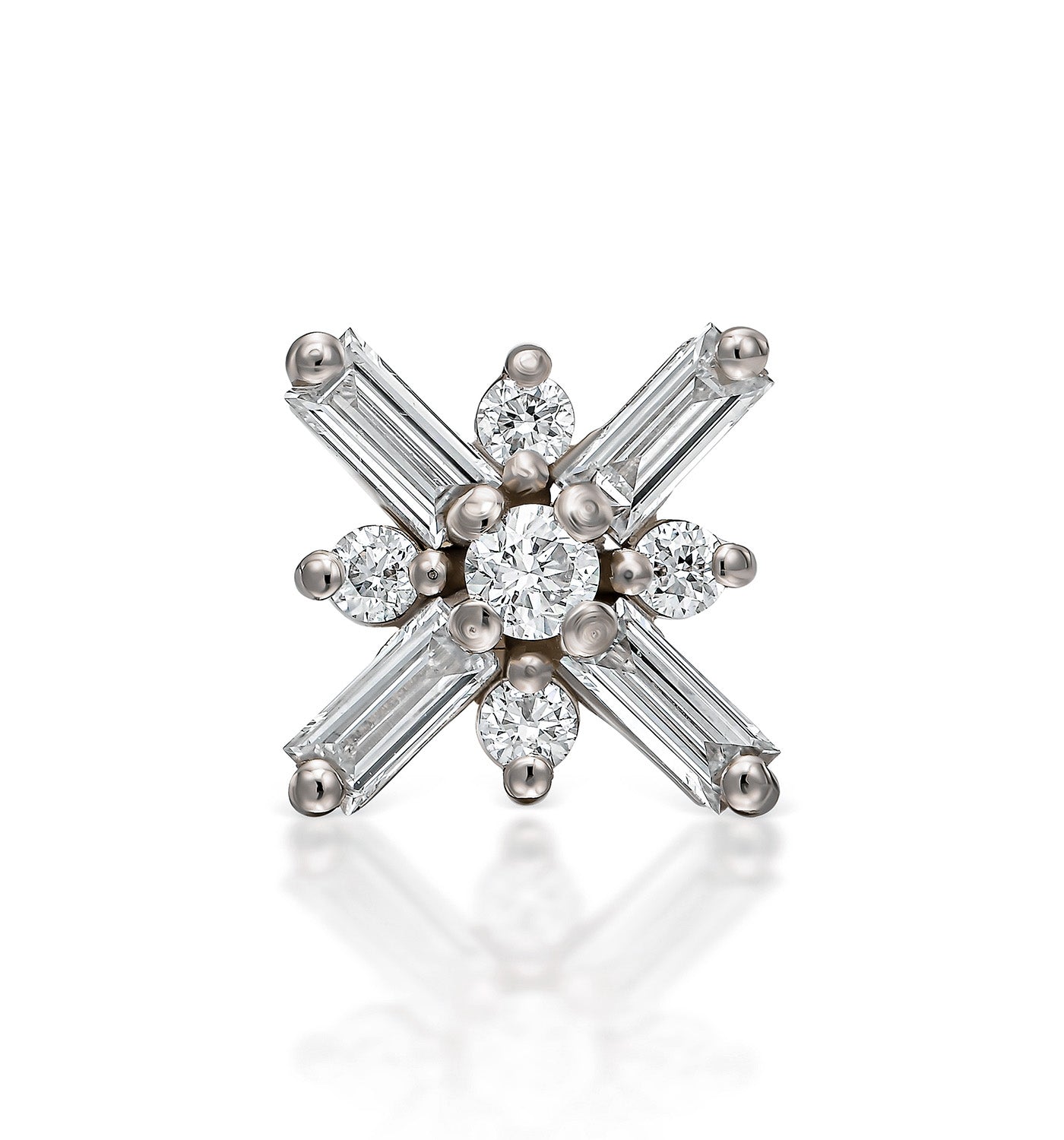 Miro diamond piercing labret earring white gold