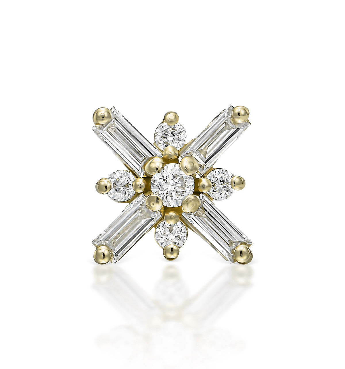 Miro diamond piercing labret earring yellow gold
