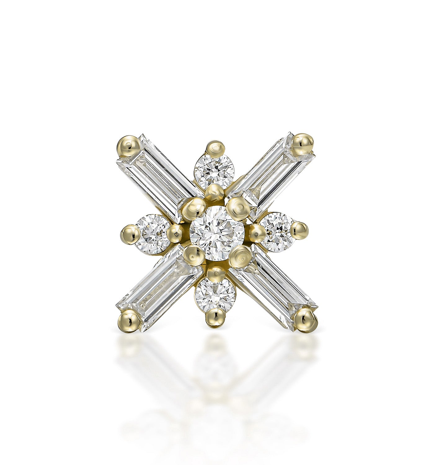 Miro diamond piercing labret earring yellow gold