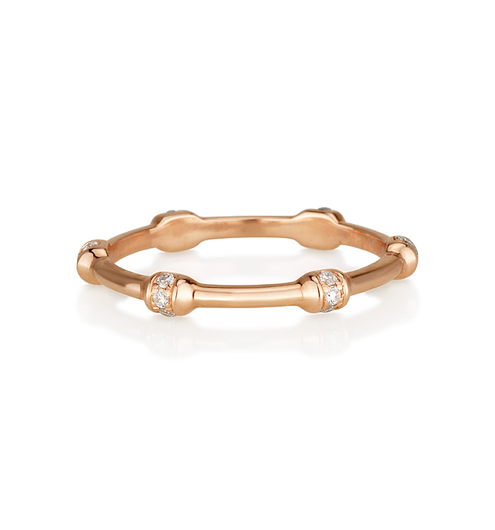 Shani eternity ring in rose gold set with natural diamonds