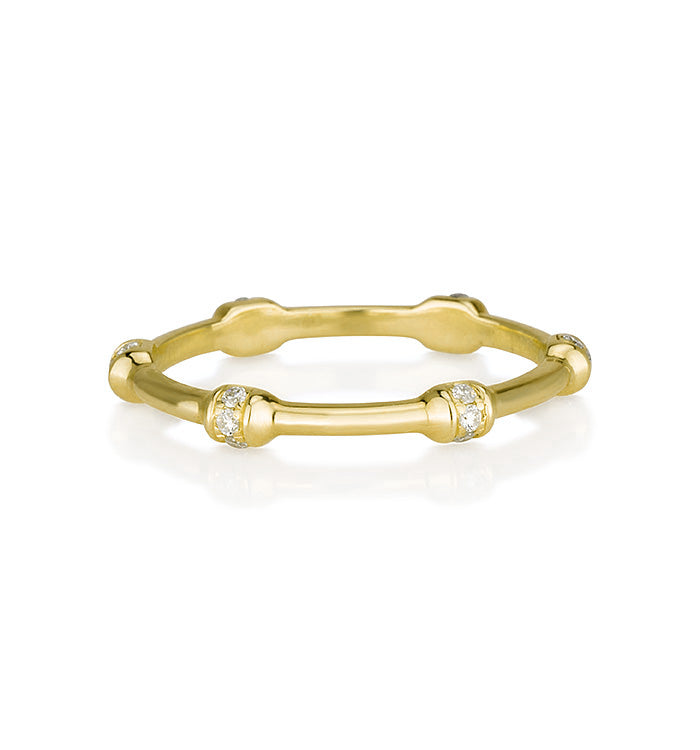 Shani eternity ring in yellow gold set with natural diamonds