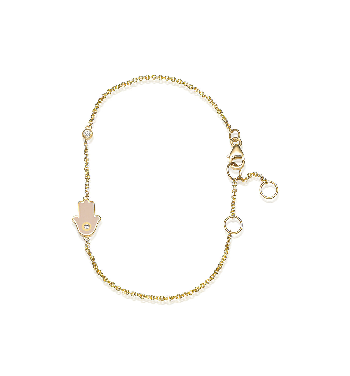 Signature hamsa diamond bracelet yellow gold pudra enamel