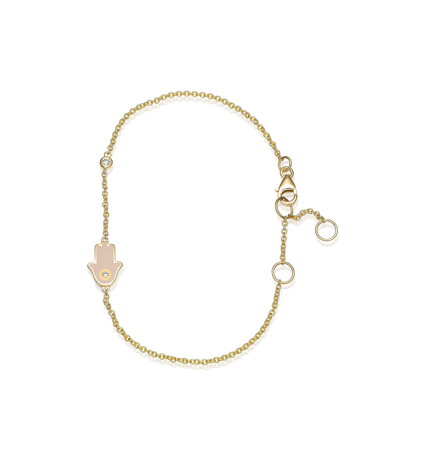 Signature hamsa diamond bracelet yellow gold pudra enamel