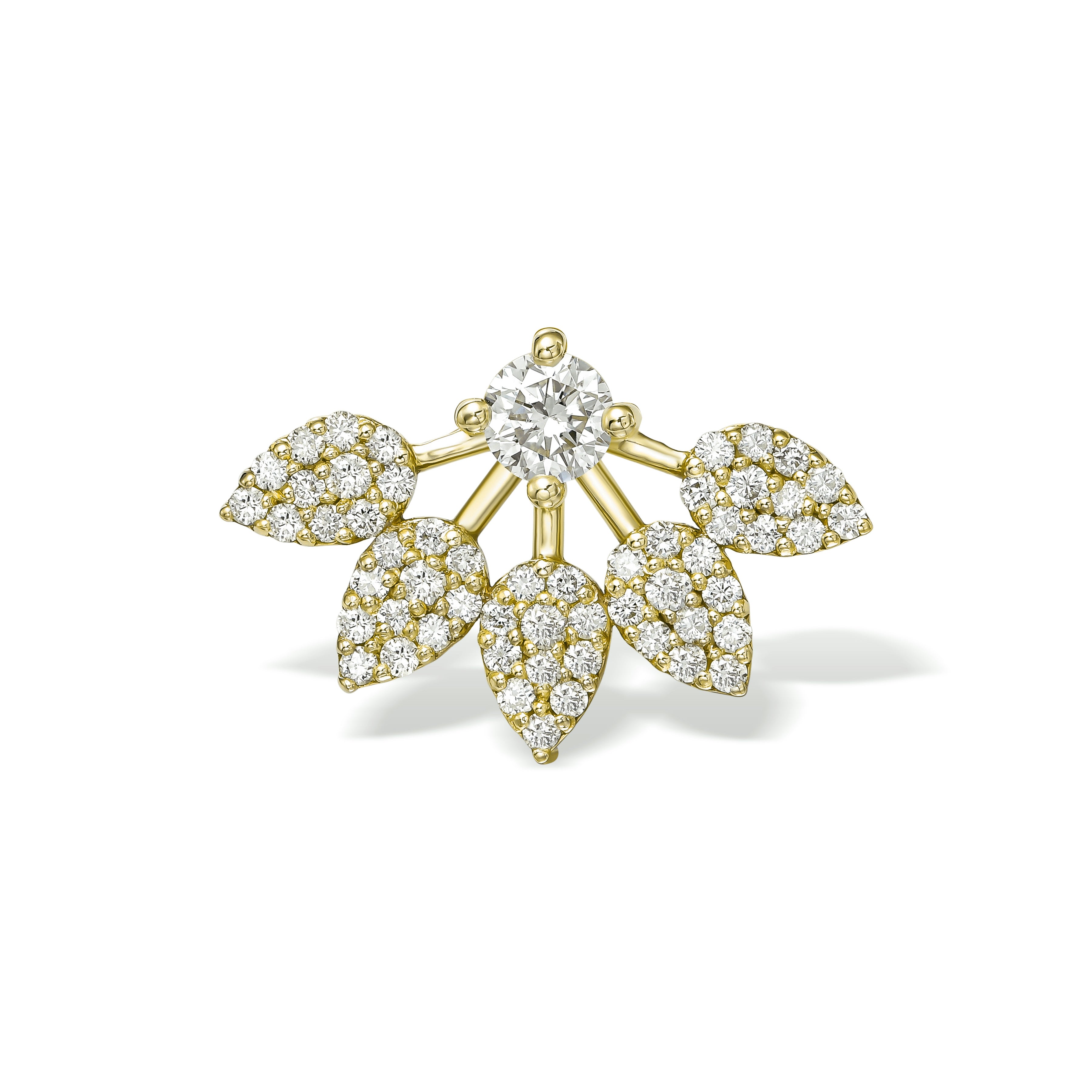 Sisi diamond stud earring yellow gold