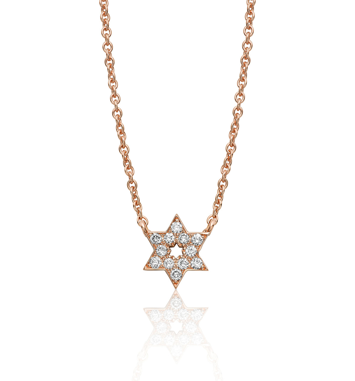 Star of David rose gold necklace