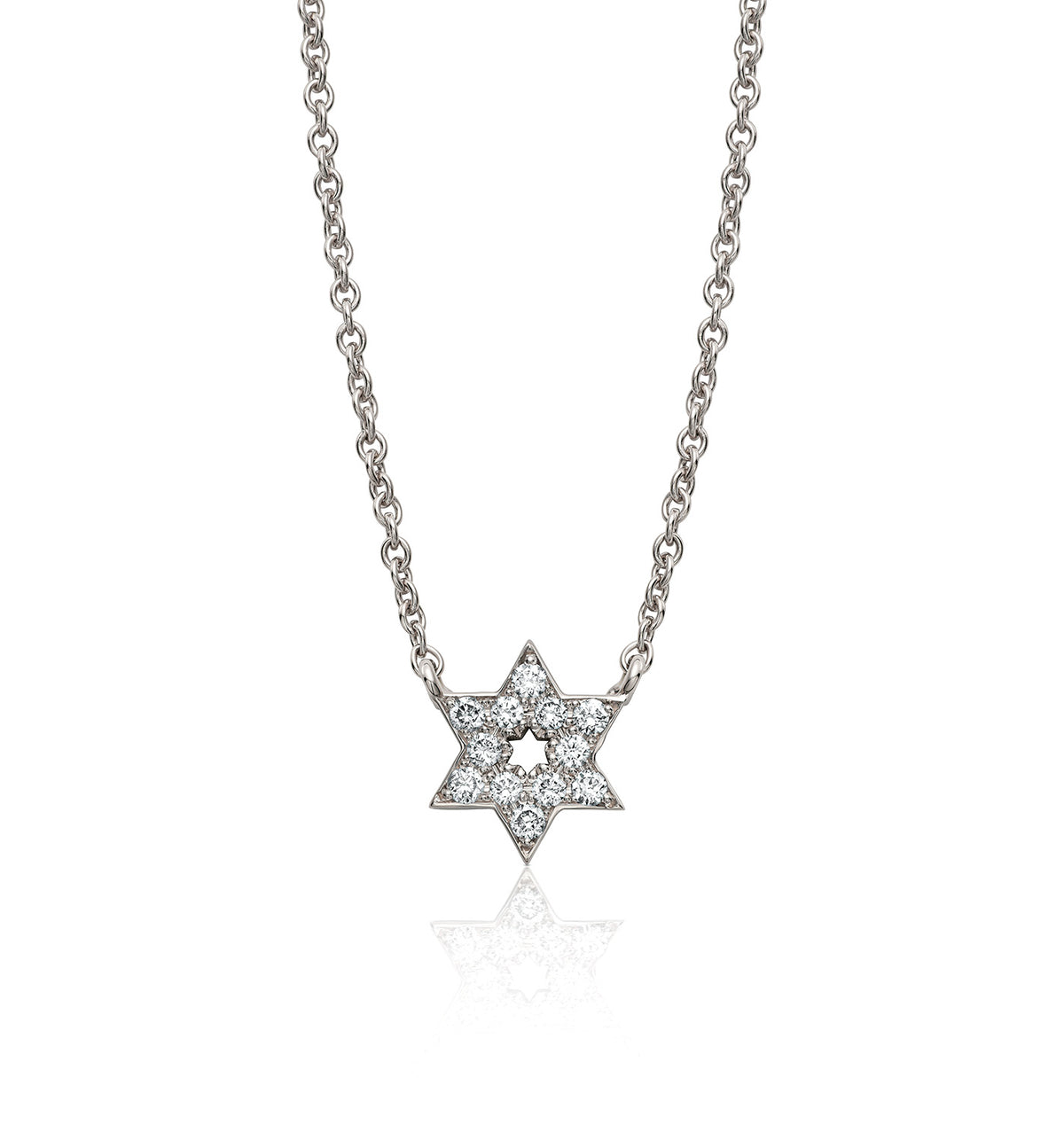Star of David white gold necklace
