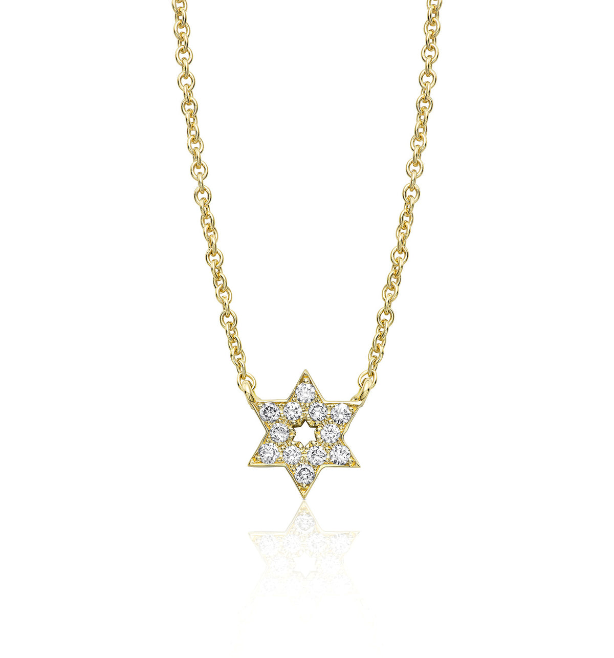 Star of David yellow gold necklace